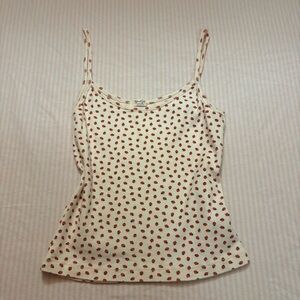Brandy Melville cream strawberry tank